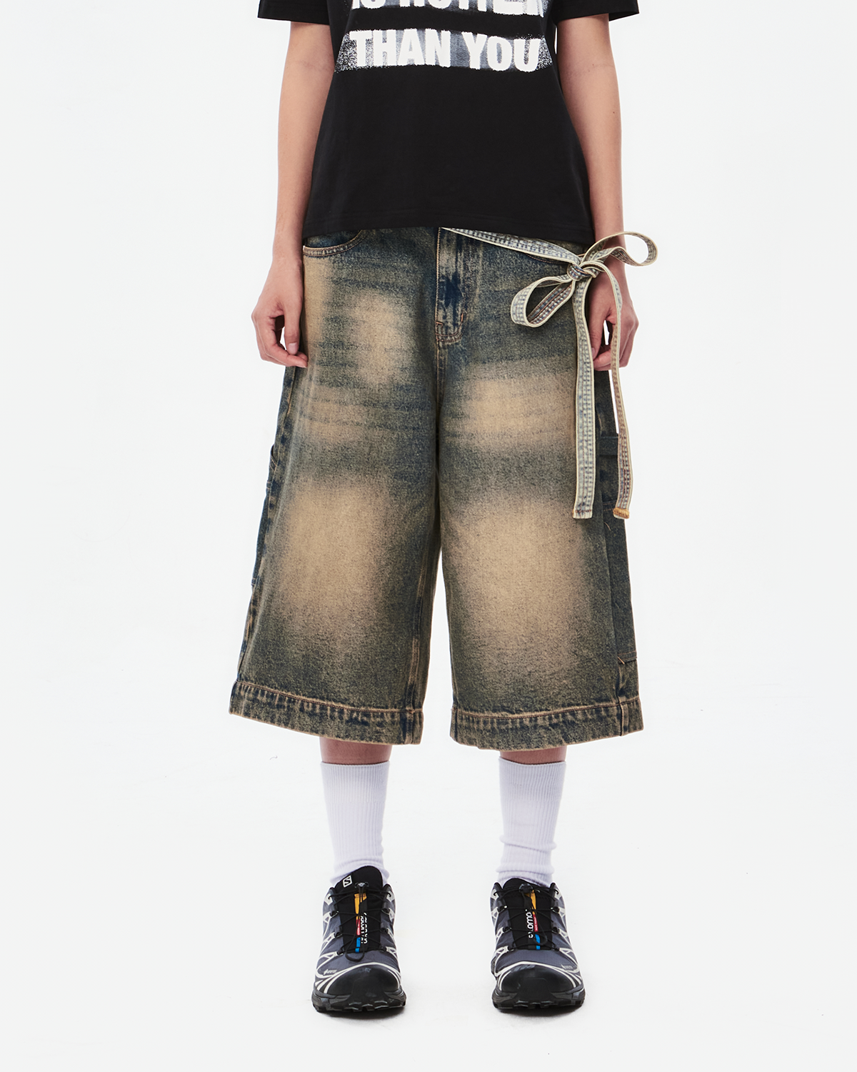 BSJ1 - 'VIDA ESTATICA' BAGGY JORTS - SAND BLUE