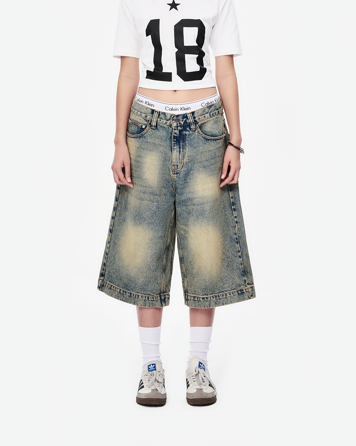 BSJ2 - 'VIDA ESTATICA' BAGGY JORTS - LIGHT WASH