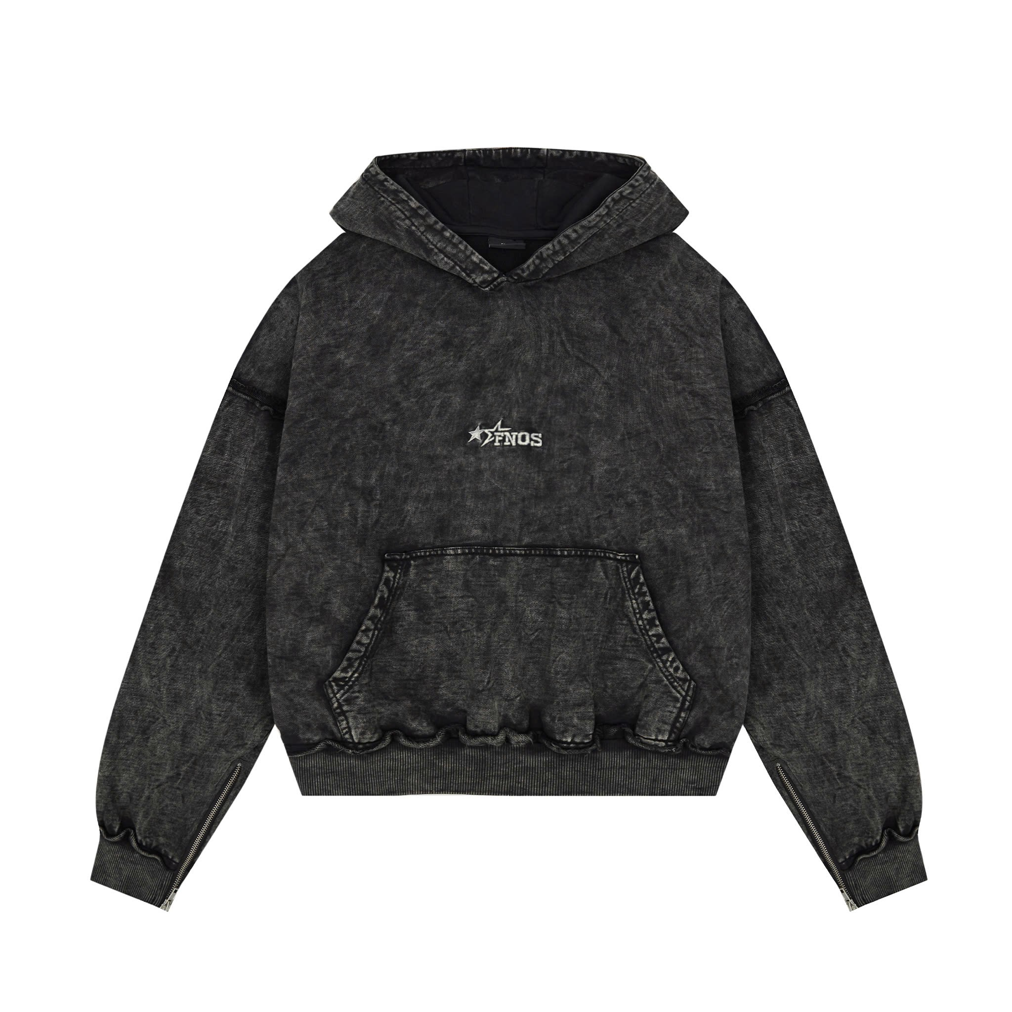 HDW1 - FNOS RÉVOLTE WASHED HOODIE - DARK WASH