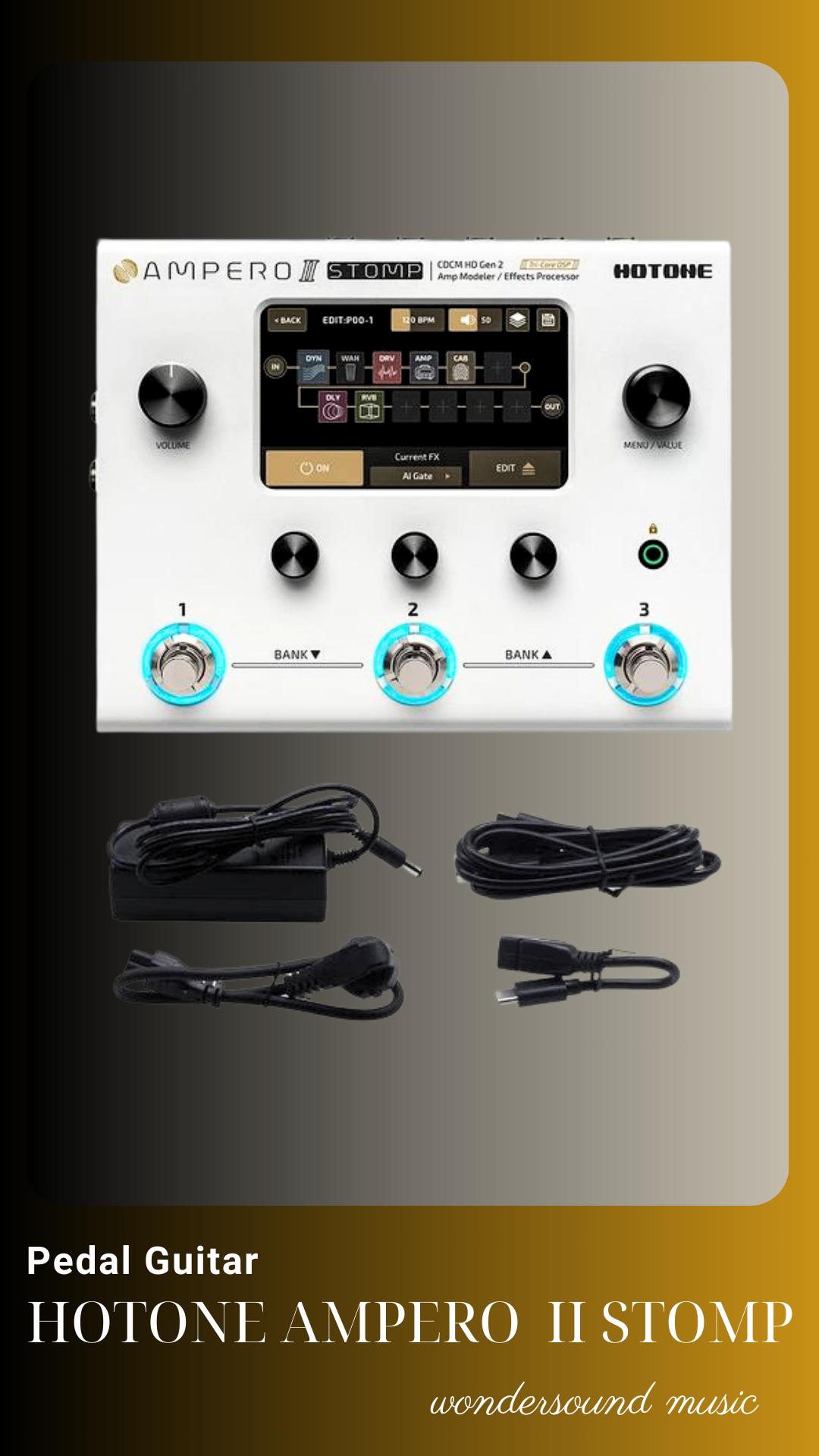 PEDAL GUITAR ELECTRIC (Multi Effects) HOTONE AMPERO II STOMP