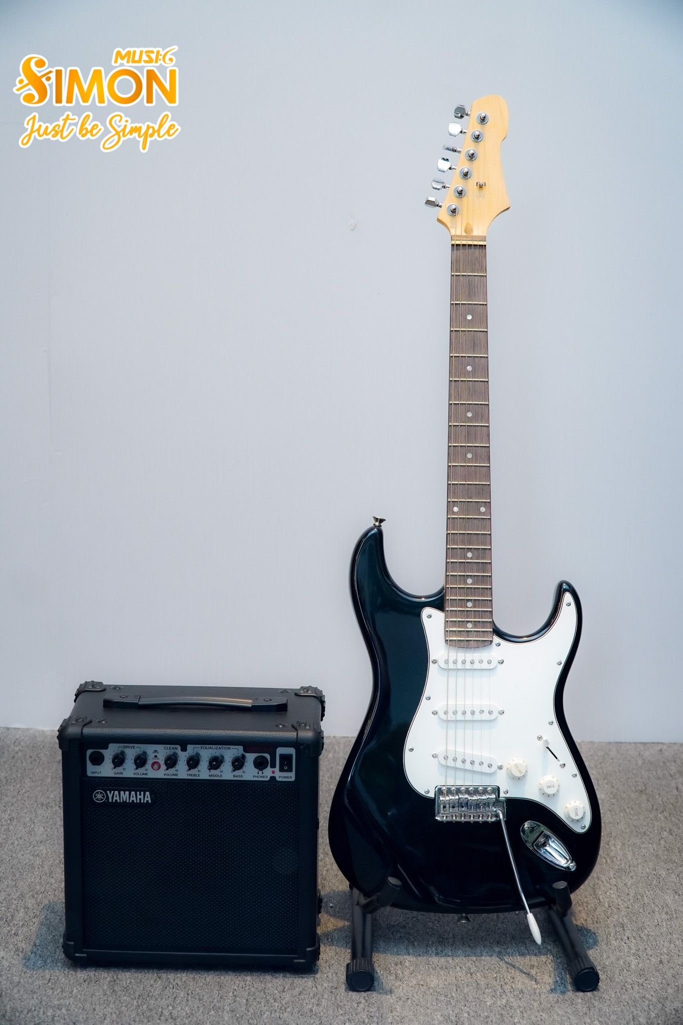 Đàn Electric Guitar Strat - Đen trắng