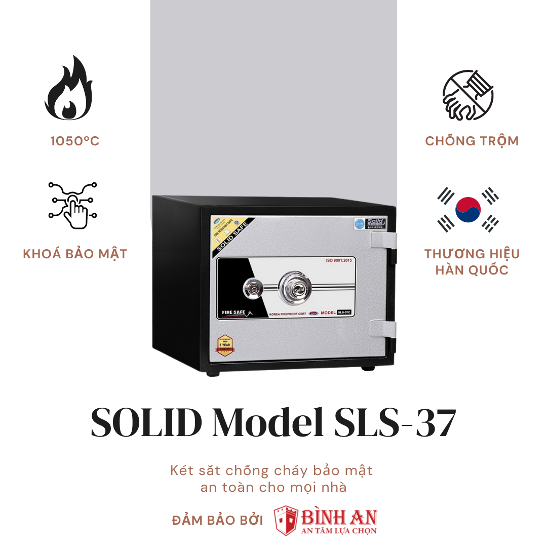 Két Sắt Solid SLS-37 (65kg) Công Nghệ Hàn Quốc