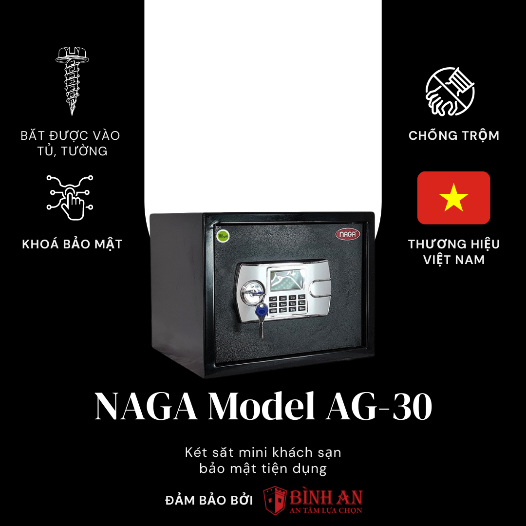 Két Sắt NAGA AG-30 (14kg) Mini An Toàn