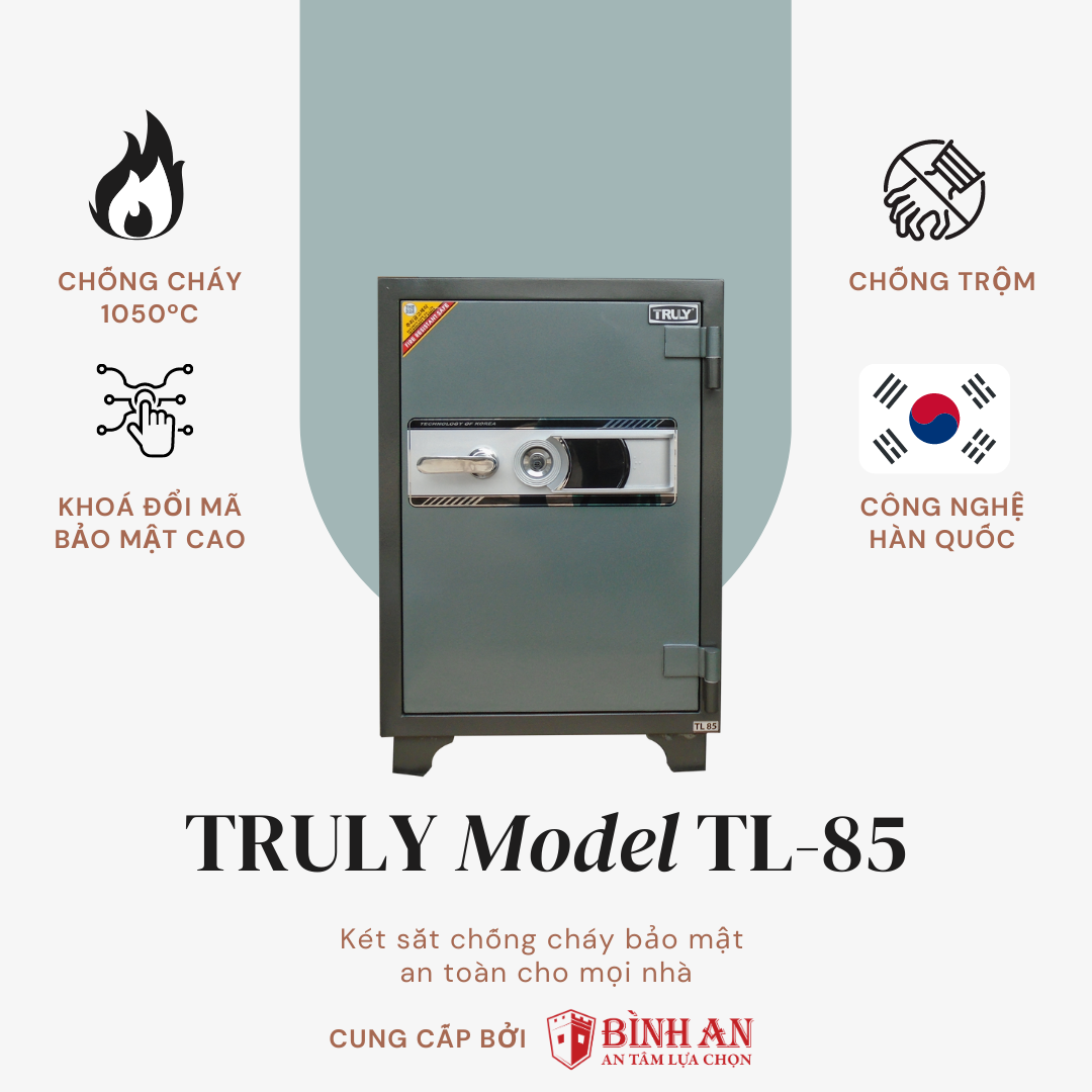 Két sắt TRULY TL-85 (195kg) An Toàn Chống Cháy