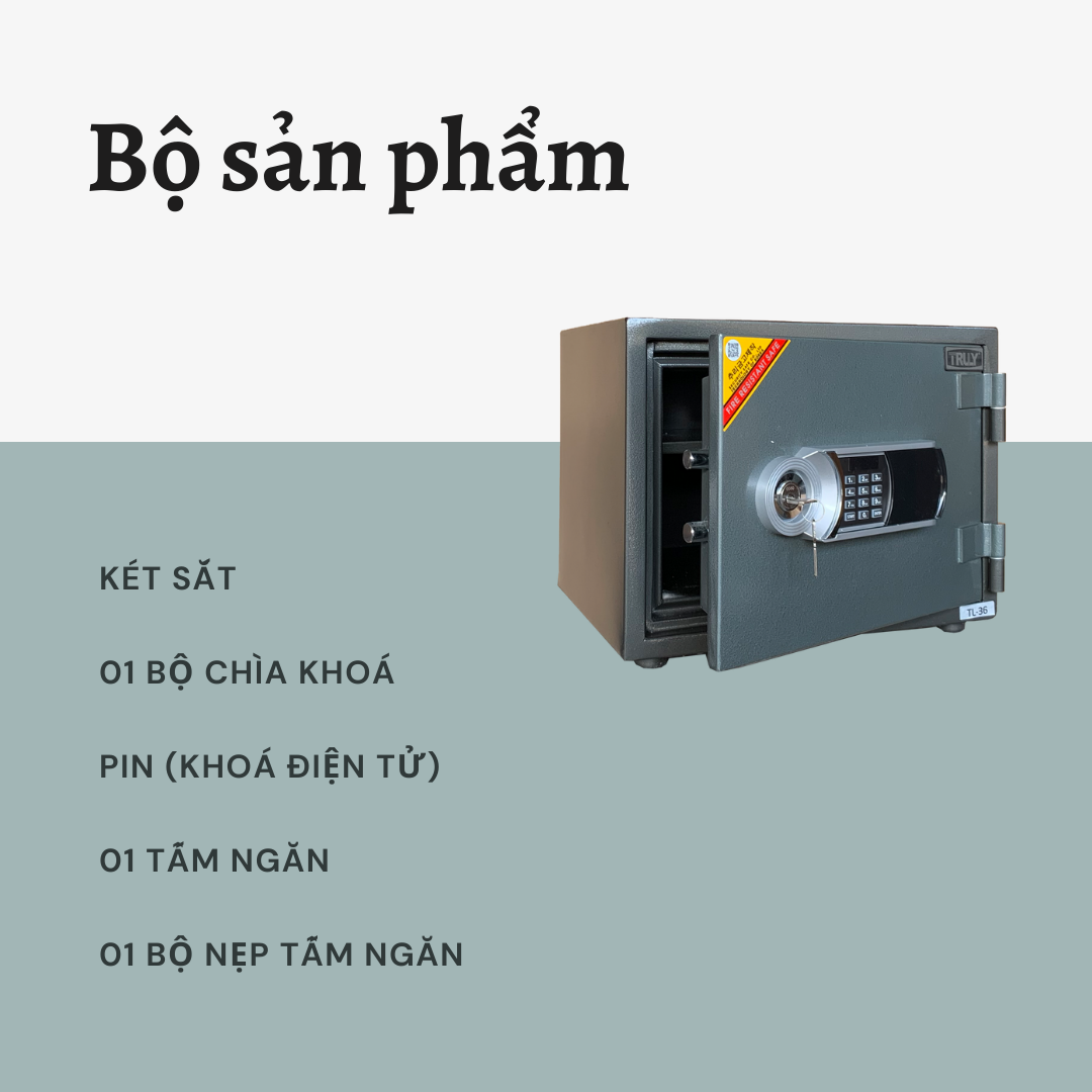 Két sắt TRULY TL-36 (55kg) An Toàn Bảo Mật Chống Cháy