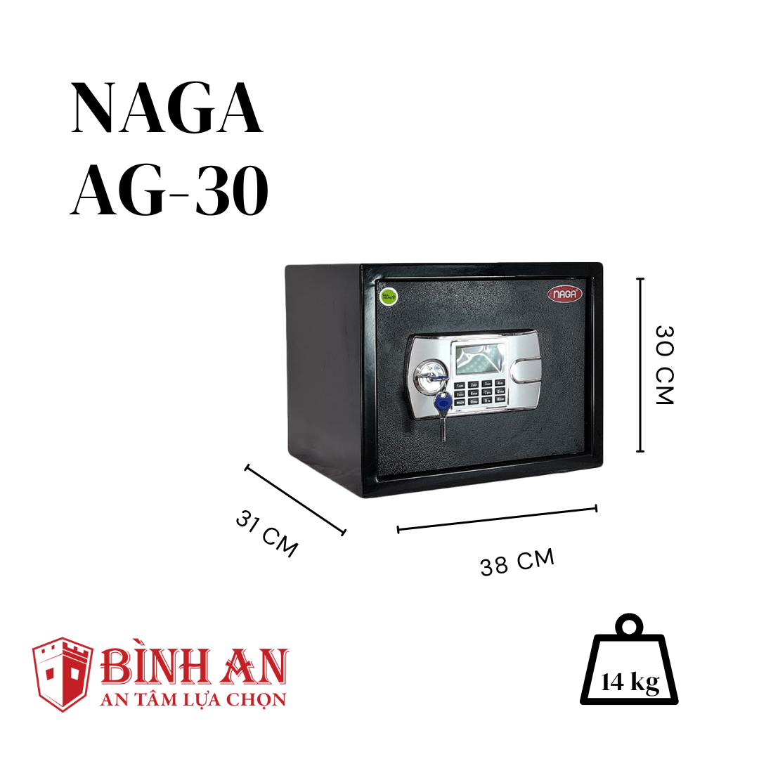 Két Sắt NAGA AG-30 (14kg) Mini An Toàn