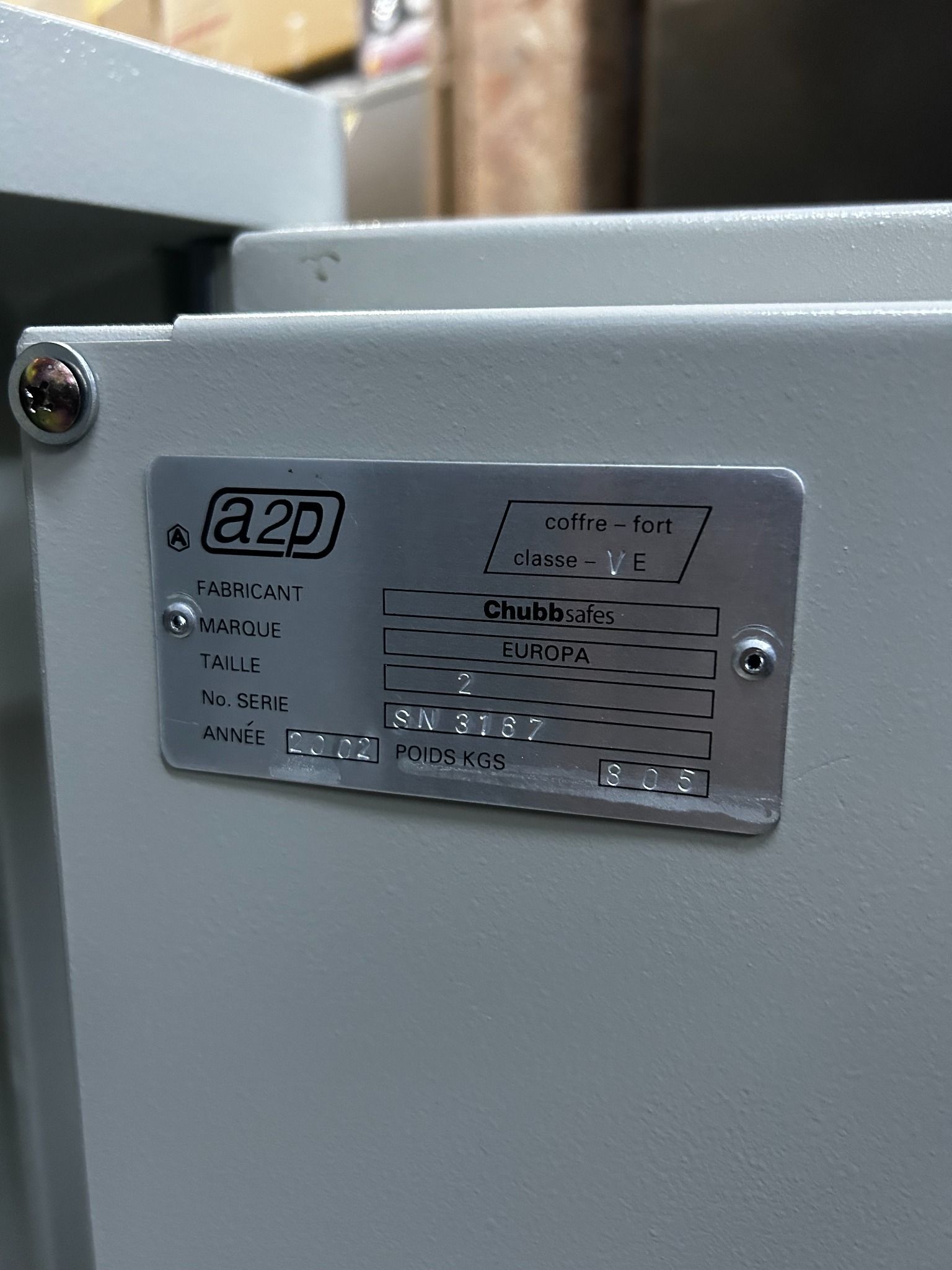 Két Sắt Chubb Safe Europa Grade V Size 2 chính hãng like new