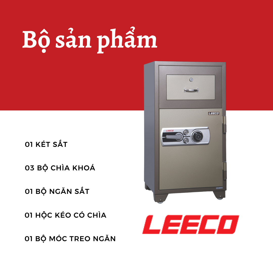 Két Sắt LEECO PD-100 (232kg) Két Tiền Thu Ngân Bán Hàng