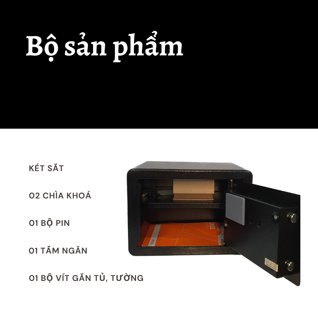 Két Sắt NAGA BG-250 Khoá Vân Tay Kích Thước Nhỏ Gọn Để Vừa Giấy A4