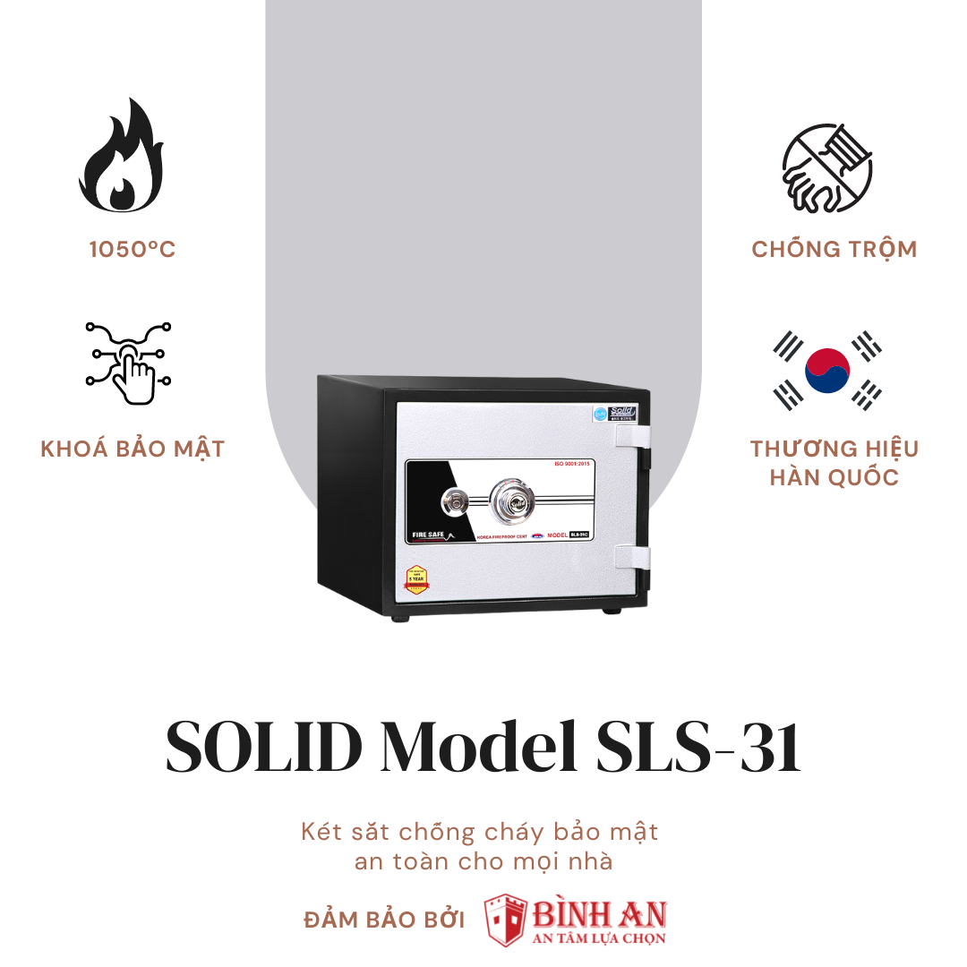 Két sắt Solid SLS-31 (50kg) Hàn Quốc Chính Hãng TP.HCM