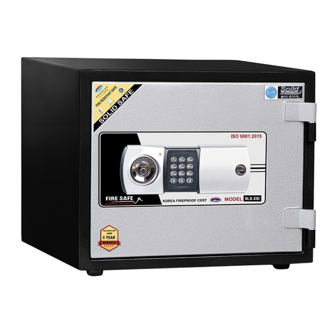 Két Sắt Solid SLS-35 (60kg) Khóa Điện Tử Chìa Từ Hàn Quốc