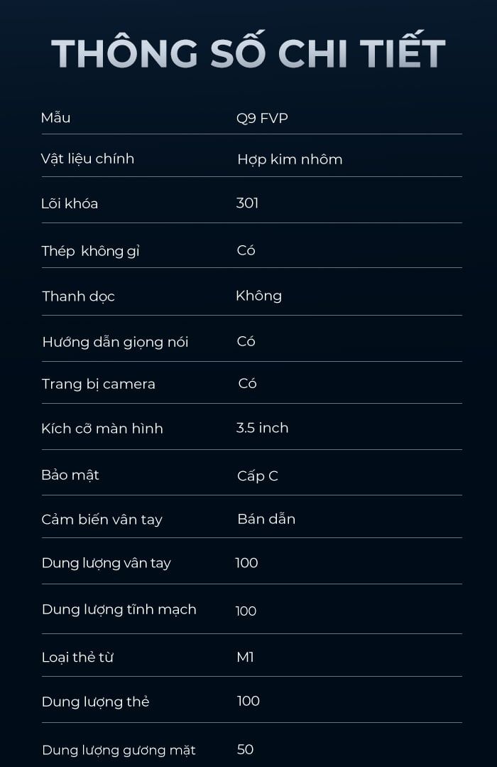Khoá cửa Kaadas Q9 FVP điện tử thông minh vân tay 1 chạm
