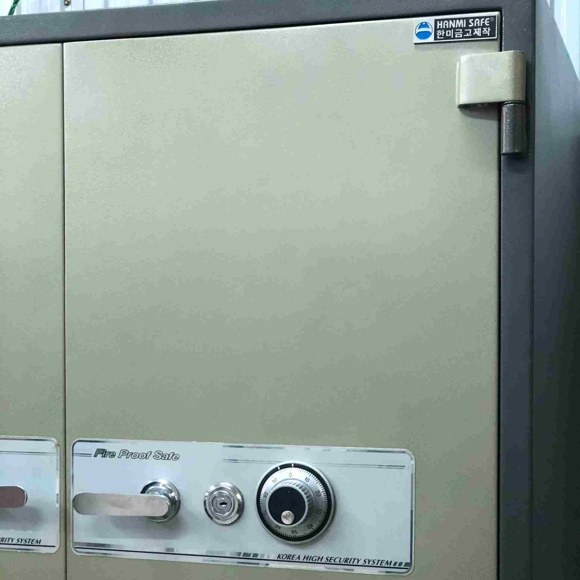 Két Sắt Hanmi 1m7 (810kg) Hai Cửa Chống Cháy Hàn Quốc 98% Like New