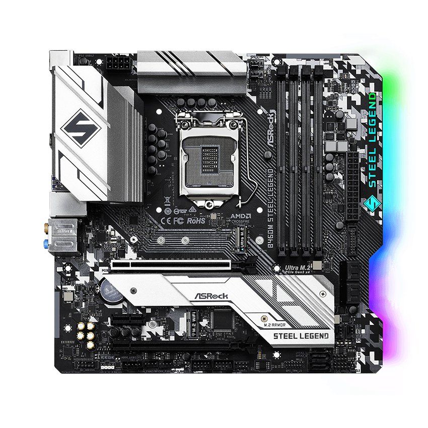 Mainboard ASROCK B460M STEEL LEGEND Wifi AC (Intel B460, Socket 1200, m-ATX, 4 khe Ram DDR4)