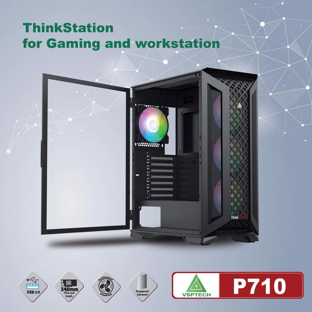 CASE VSPTECH THINKSTATION P710 FOR GAMING AND WORKSTATION  0 Fan