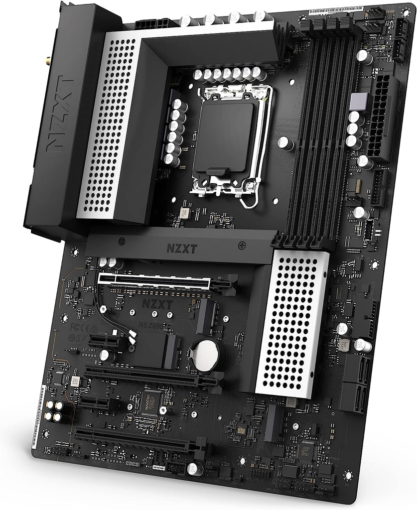 Mainboard  NZXT N5 Z690 - N5-Z69XT-W1 - Intel Z690 chipset (Supports 12 13th Gen CPUs) - ATX Gaming Motherboard - Integrated I/O Shield - WiFi 6E connectivity - Bluetooth V5.2 - White