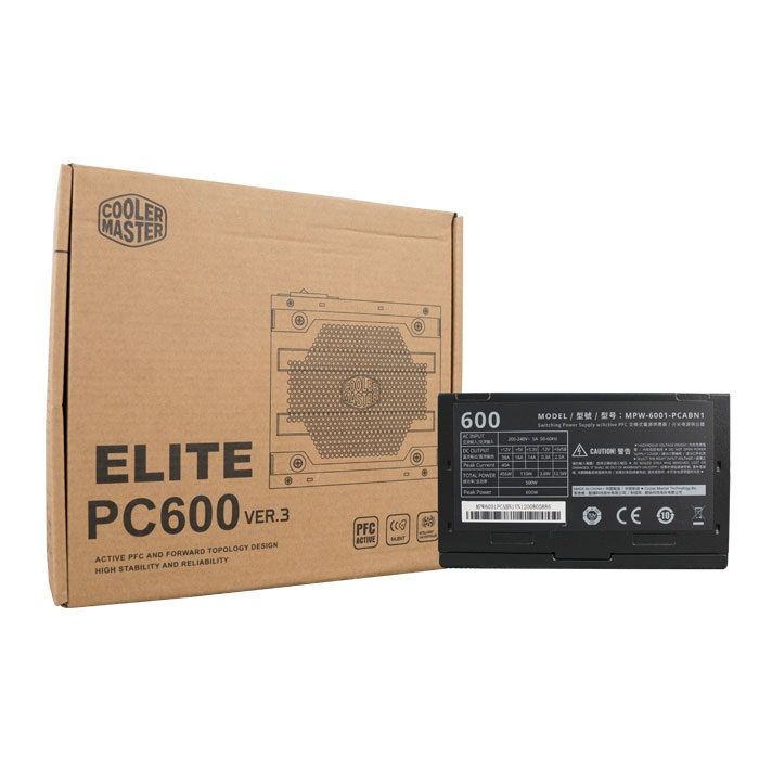 Nguồn Cooler Master Elite PC600 600W V3 (MPW-6001-PSABN1)