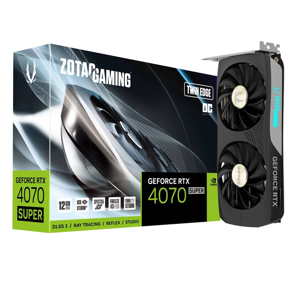 Card màn hình VGA ZOTAC GAMING GeForce RTX 4070 SUPER Twin Edge OC 12GB GDDR6X (ZT-D40720H-10M)