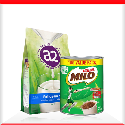 Cặp đôi sữa Milo + sữa bột nguyên kem A2 hàng nhập khẩu Úc