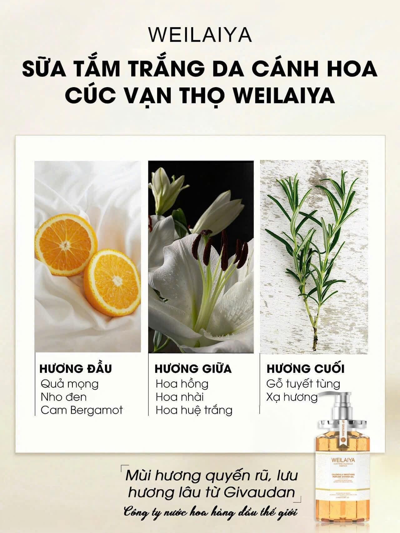 Sữa tắm trắng da cánh hoa cúc vạn thọ 450ml