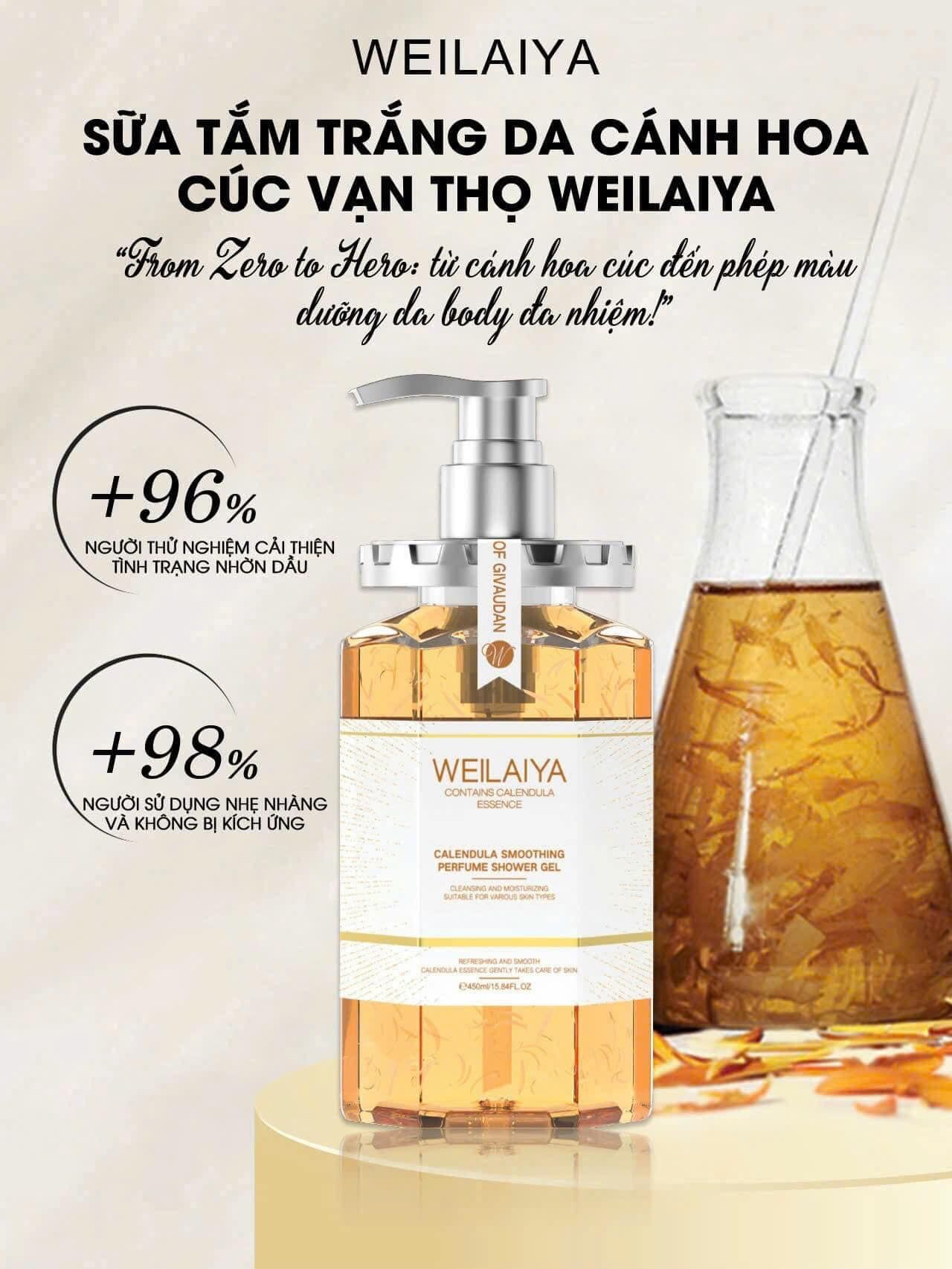 Sữa tắm trắng da cánh hoa cúc vạn thọ 450ml