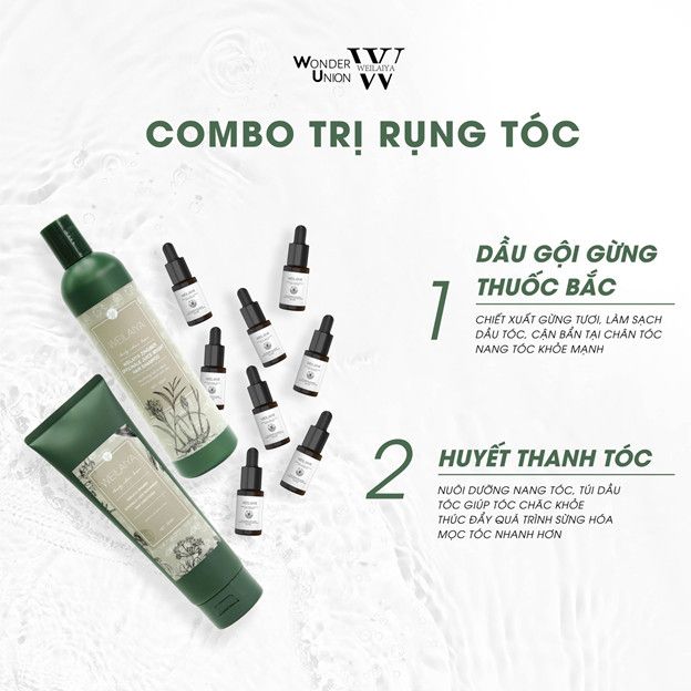 Combo giảm rụng tóc và kích thích mọc tóc Weilaiya (dành cho da đầu thường đến khô)