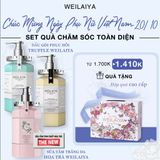  Set hộp quà Hoa 1 cặp gội xả phục hồi + 1 sữa tắm hoa trà 