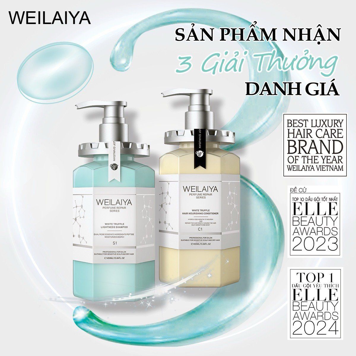 Bộ dầu gội phục hồi đa tầng Nấm Truffle Weilaiya 450ml