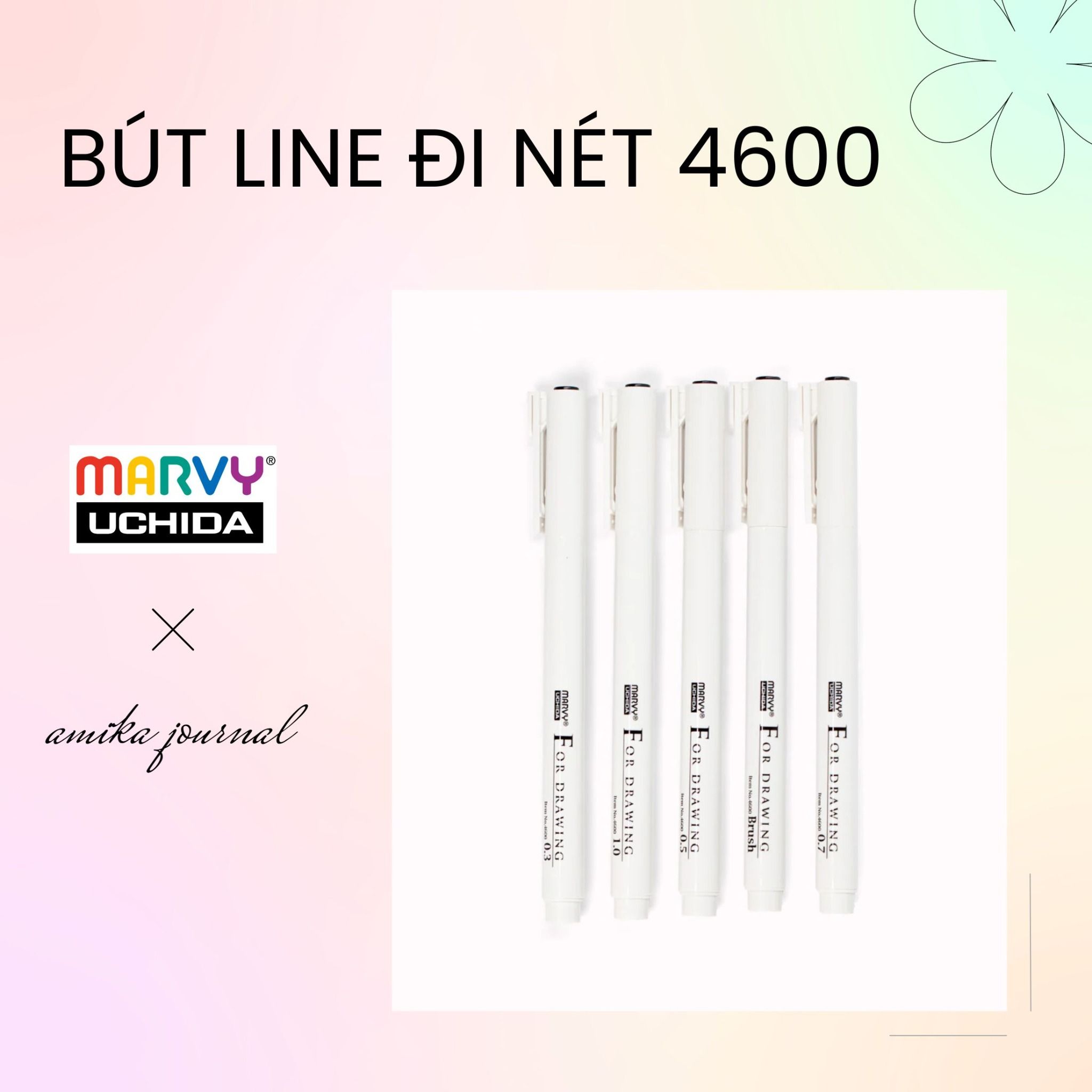 Bút Line Đi Nét Chuyên Nghiệp Marvy 4600 trang trí sổ tay, bullet journal, lưu bút, ghi chép thông dụng