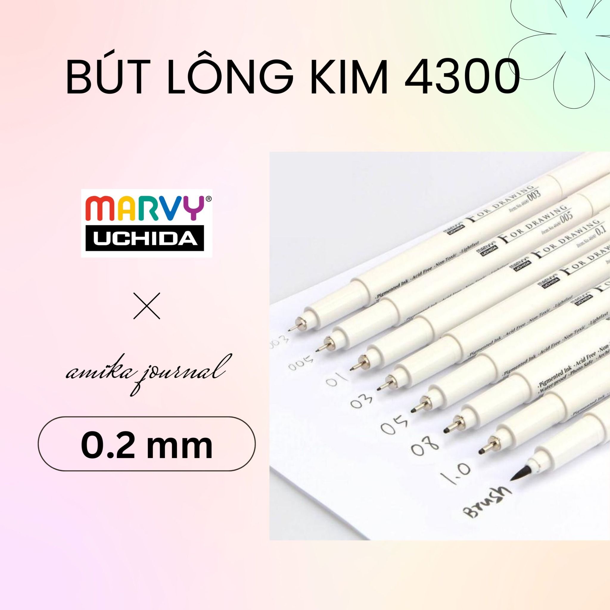 Bút Line Đi Nét Chuyên Nghiệp Marvy 4600 trang trí sổ tay, bullet journal, lưu bút, ghi chép thông dụng
