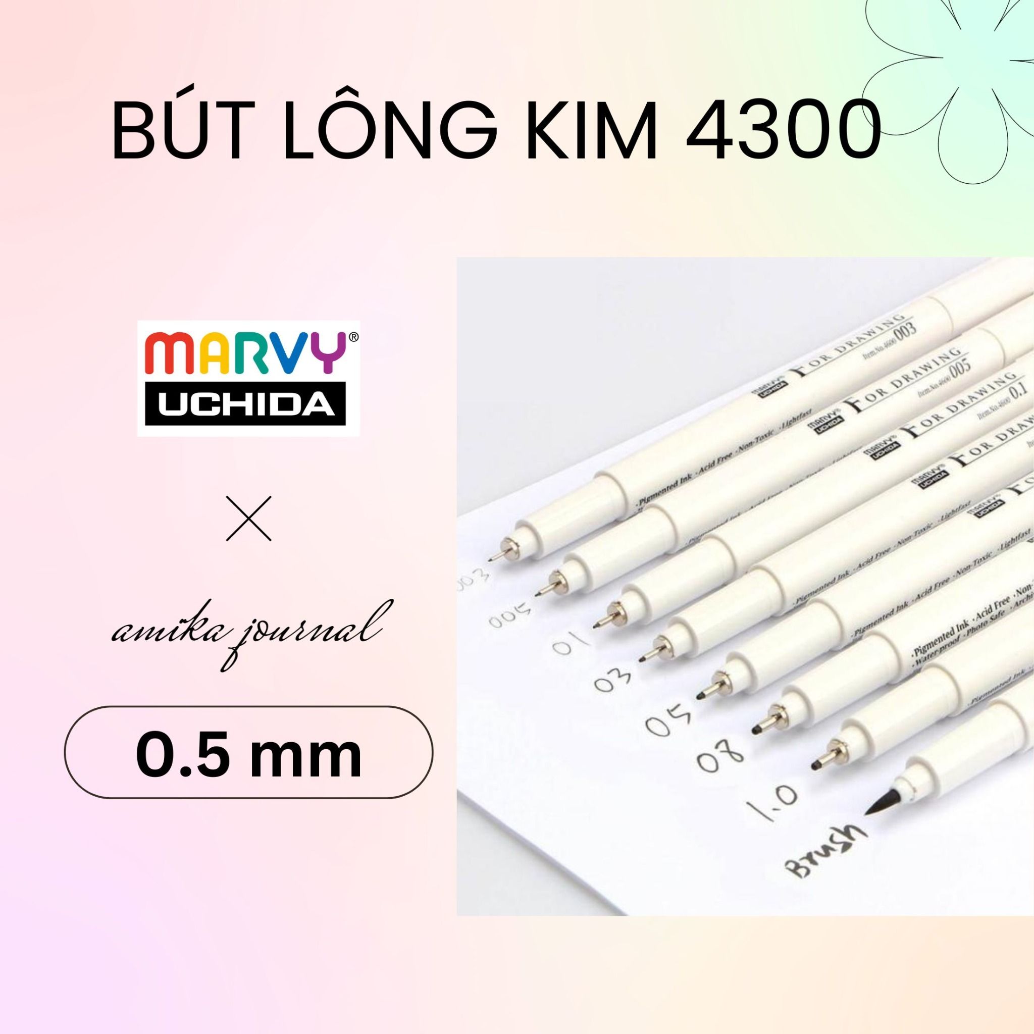Bút Line Đi Nét Chuyên Nghiệp Marvy 4600 trang trí sổ tay, bullet journal, lưu bút, ghi chép thông dụng