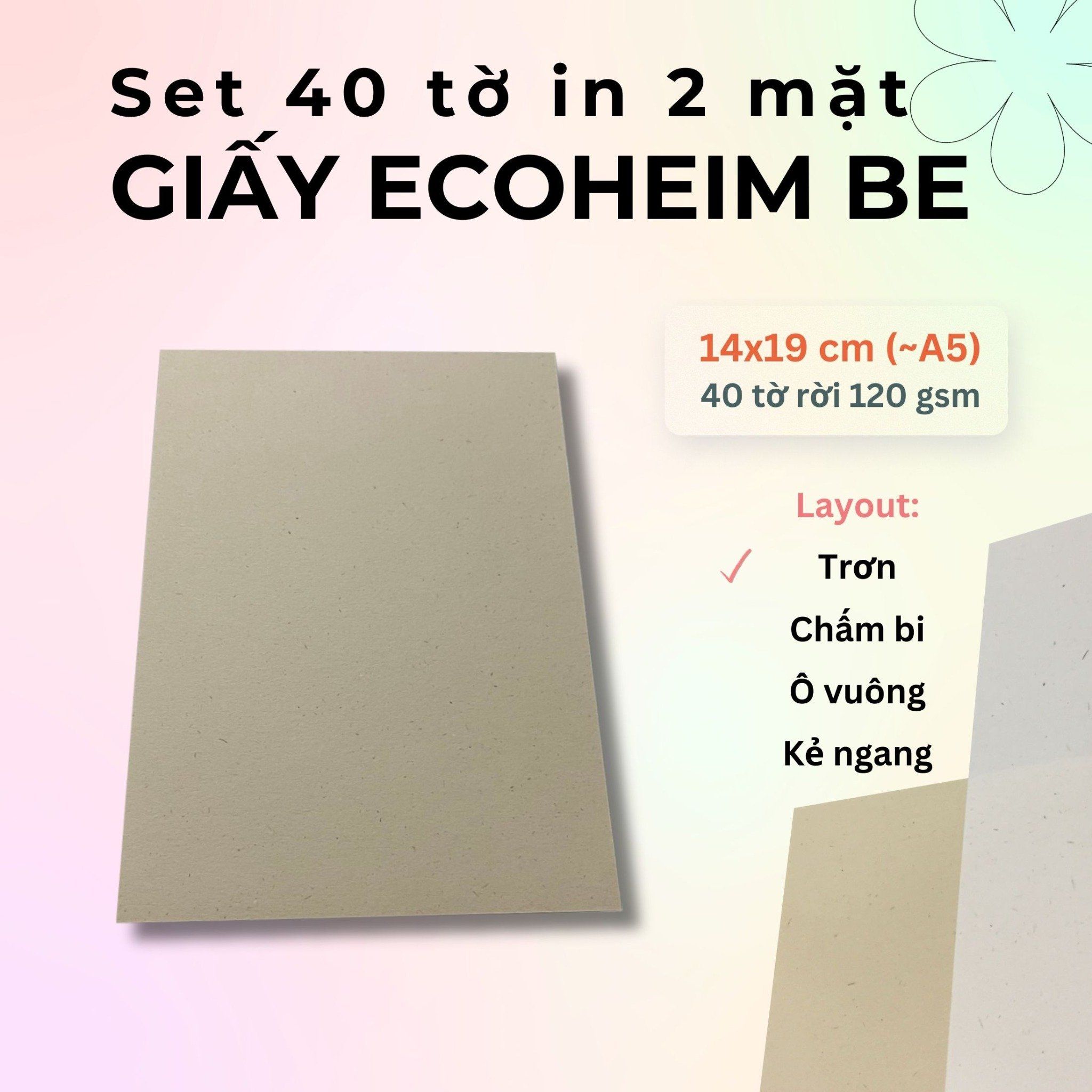 40 tờ Giấy Mỹ Thuật Vintage Ecoheim vẽ phác thảo / luyện chữ calligraphy (dip pen) 120gsm 14x19 cm (xấp xỉ A5)