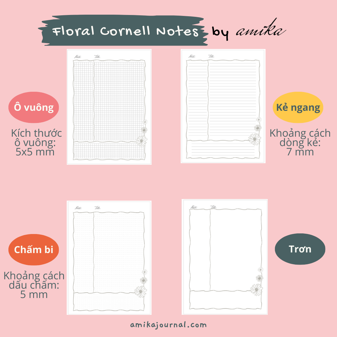 Sổ lò xo Basic Cornell 19x24 cm (xấp xỉ B5)
