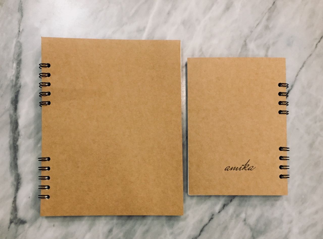 Sổ lò xo Sketchbook - ruột giấy kraft - Bìa trơn