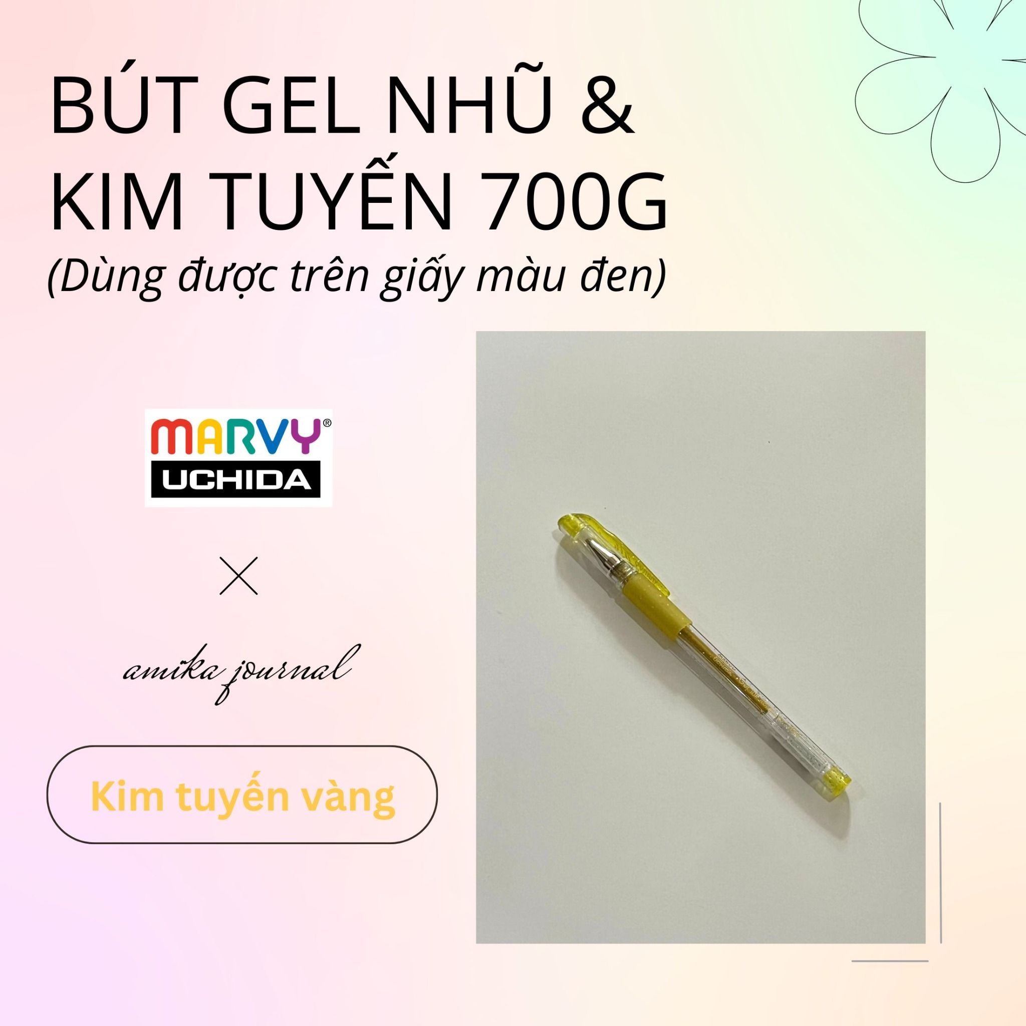 Bút gel có nắp Marvy Uchida 700G ngòi 0.7mm trang trí sổ tay, bullet journal, lưu bút, album