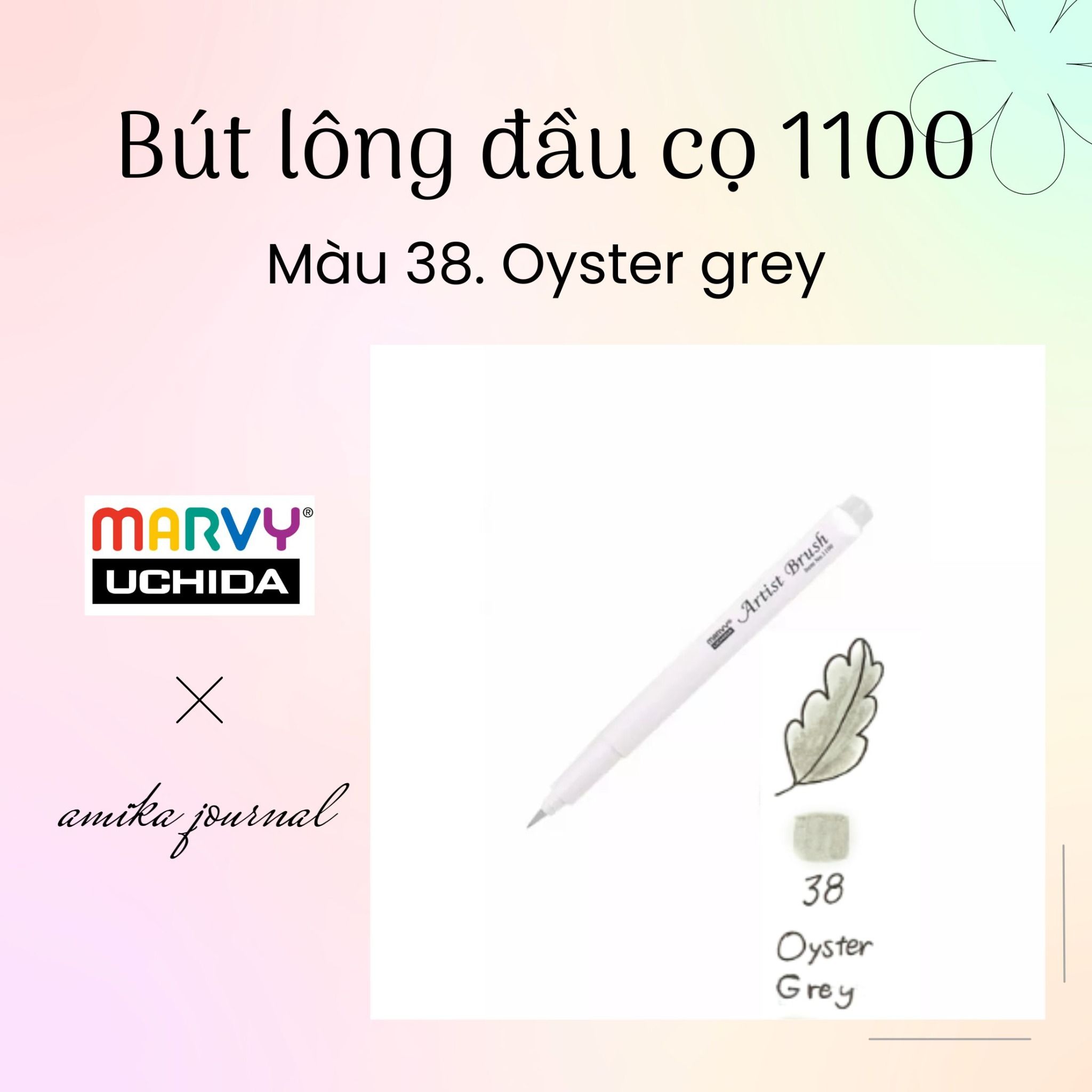 Bút lông đầu cọ mềm Marvy 1100 trang trí sổ tay, bullet journal, lưu bút, calligraphy và vẽ