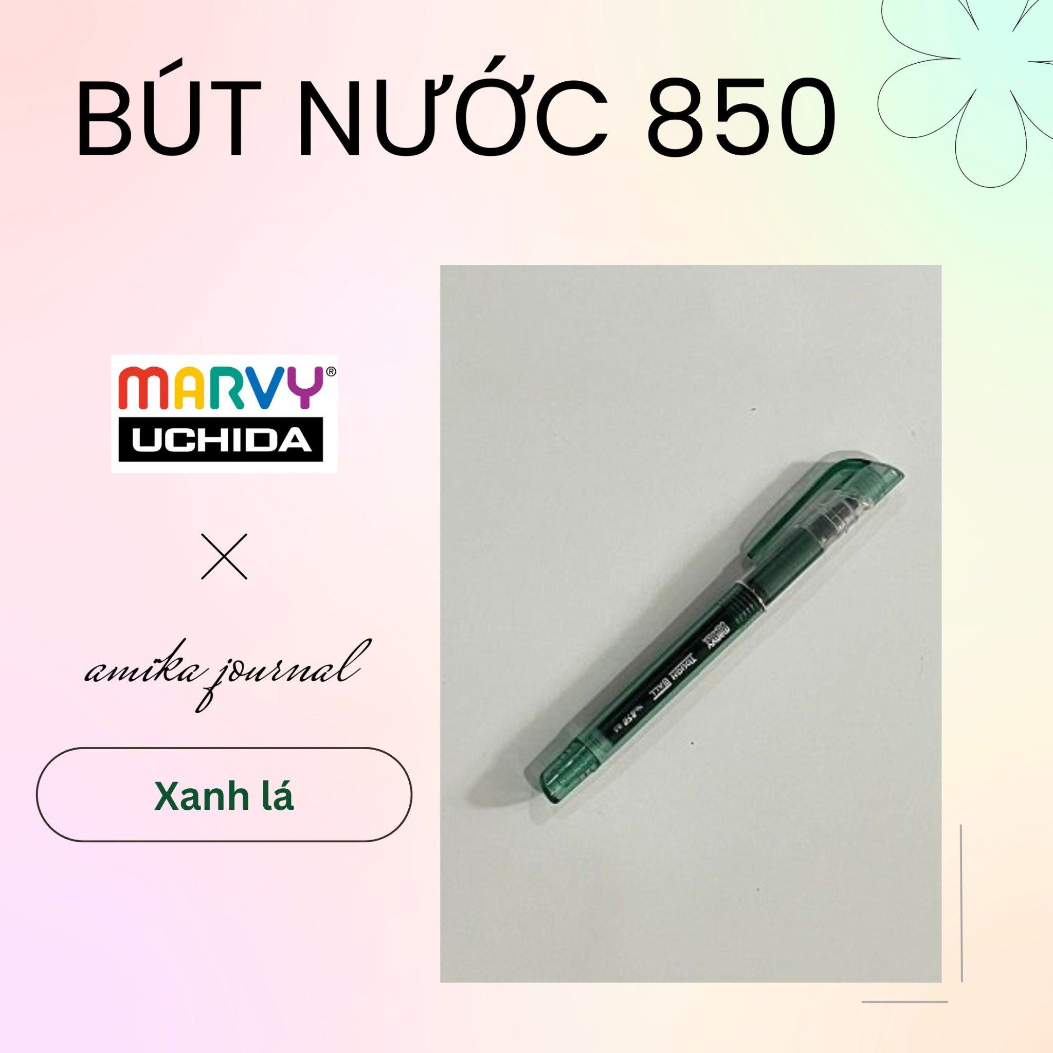 Bút nước UCHIDA Marvy 850 nhiều màu, không tắc mực, không cào giấy, thấm cực nhanh - ghi chép thông dụng