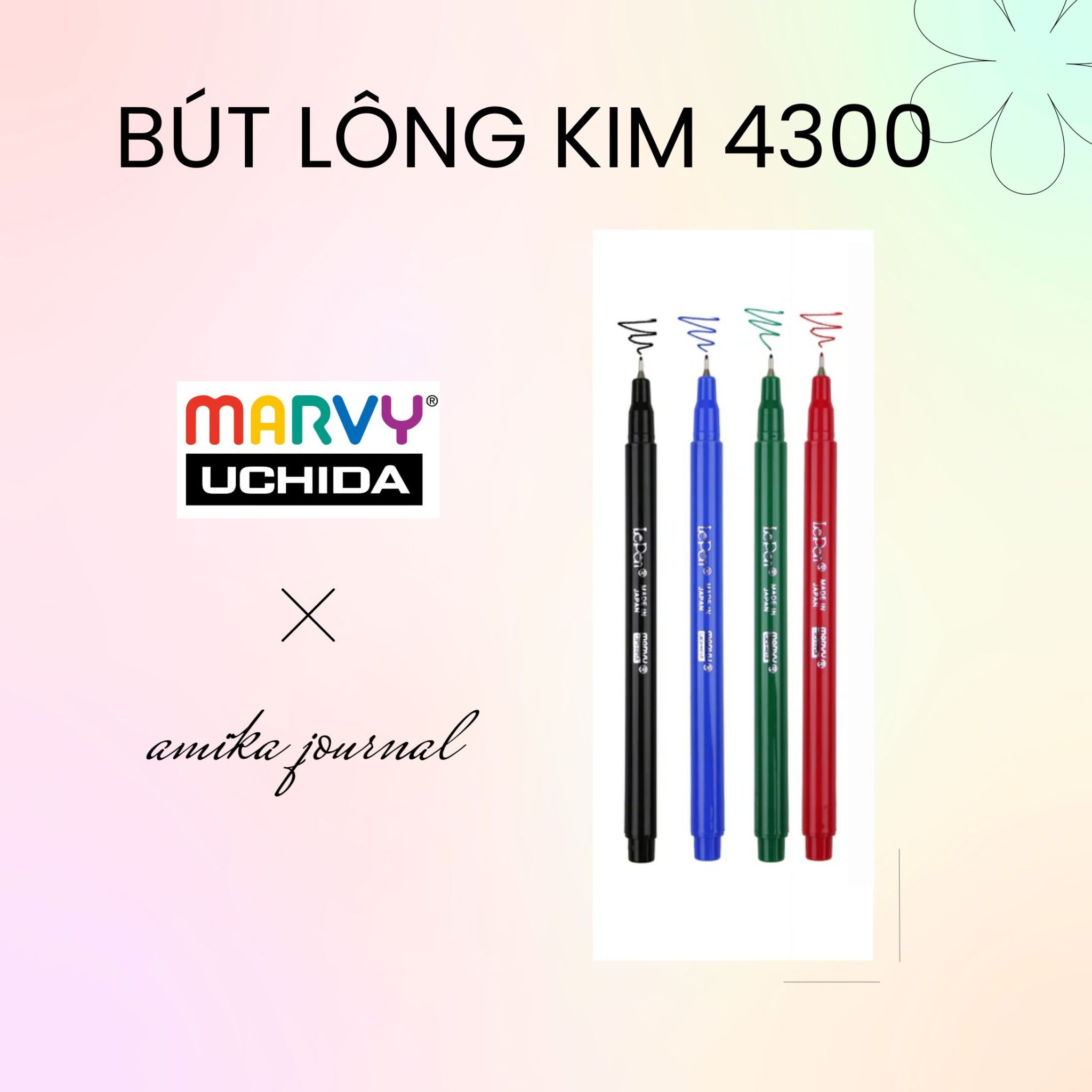 Viết Lông Kim Marvy Uchida Le Pen 4300 trang trí sổ tay, bullet journal, lưu bút, ghi chép thông dụng