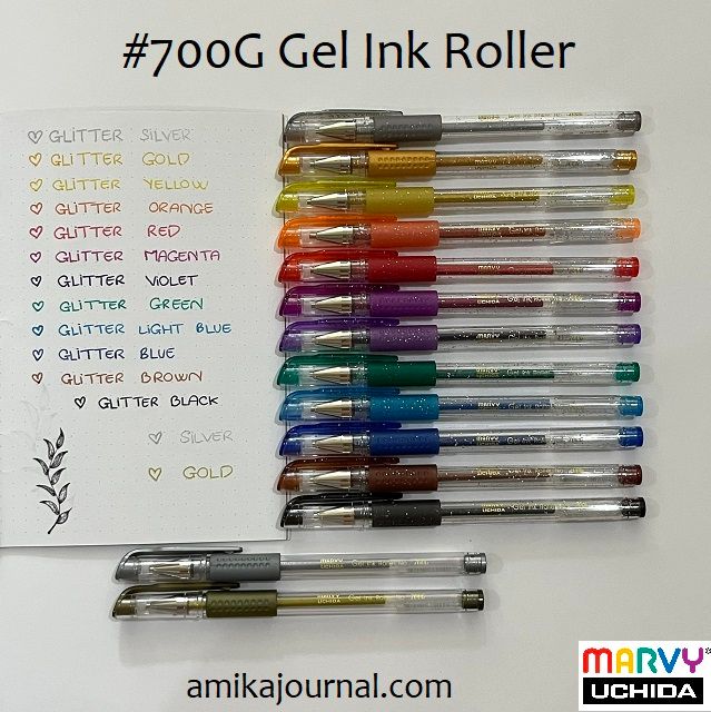 Bút gel có nắp Marvy Uchida 700G ngòi 0.7mm trang trí sổ tay, bullet journal, lưu bút, album