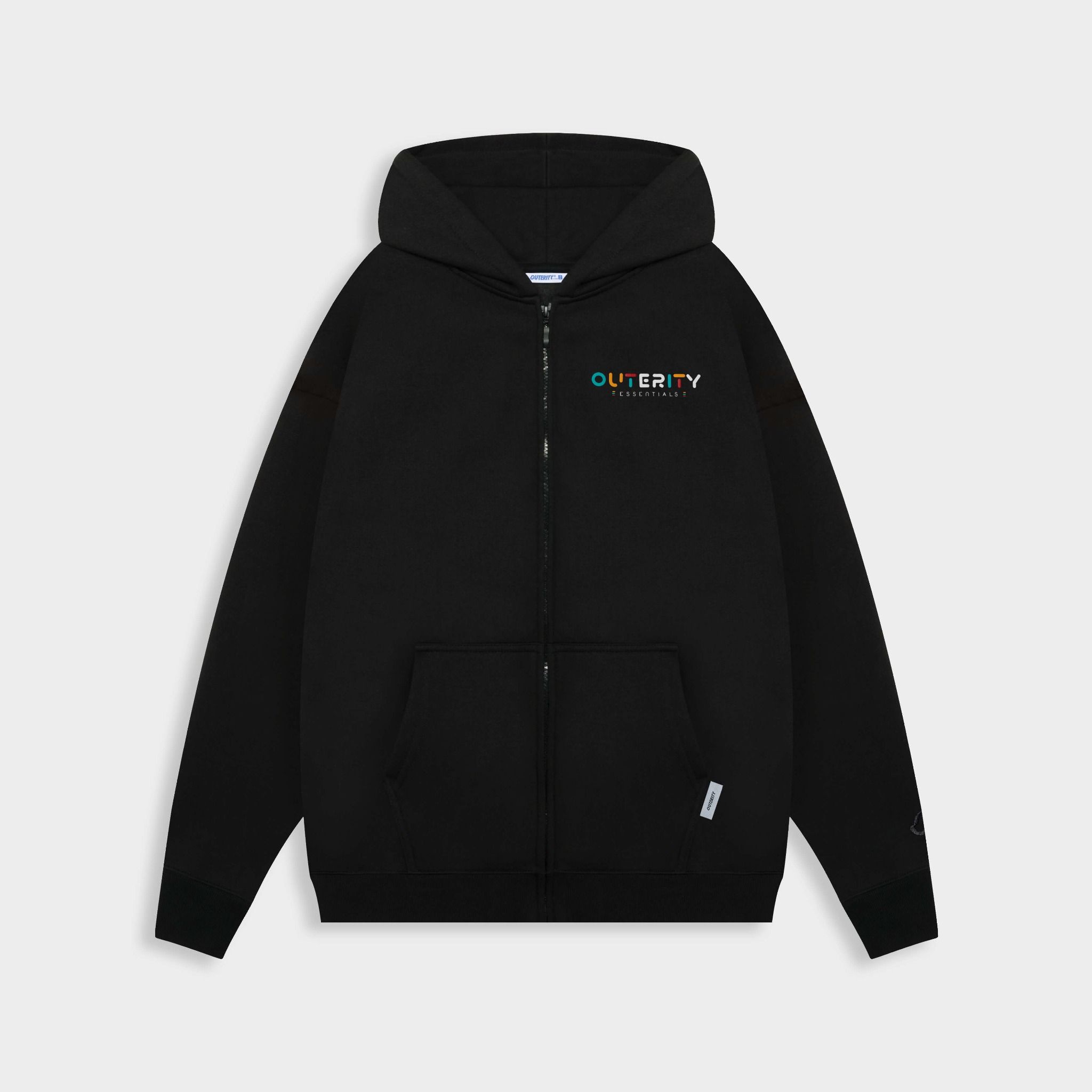 HOODIE ZIP RAINBOW / BLACK