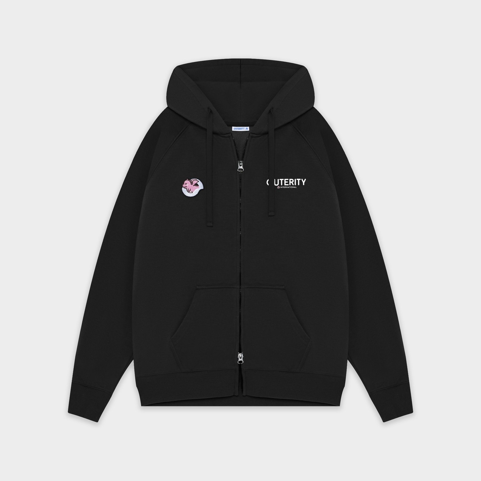 Outerity Dragon Hoodie Double Zip / Black