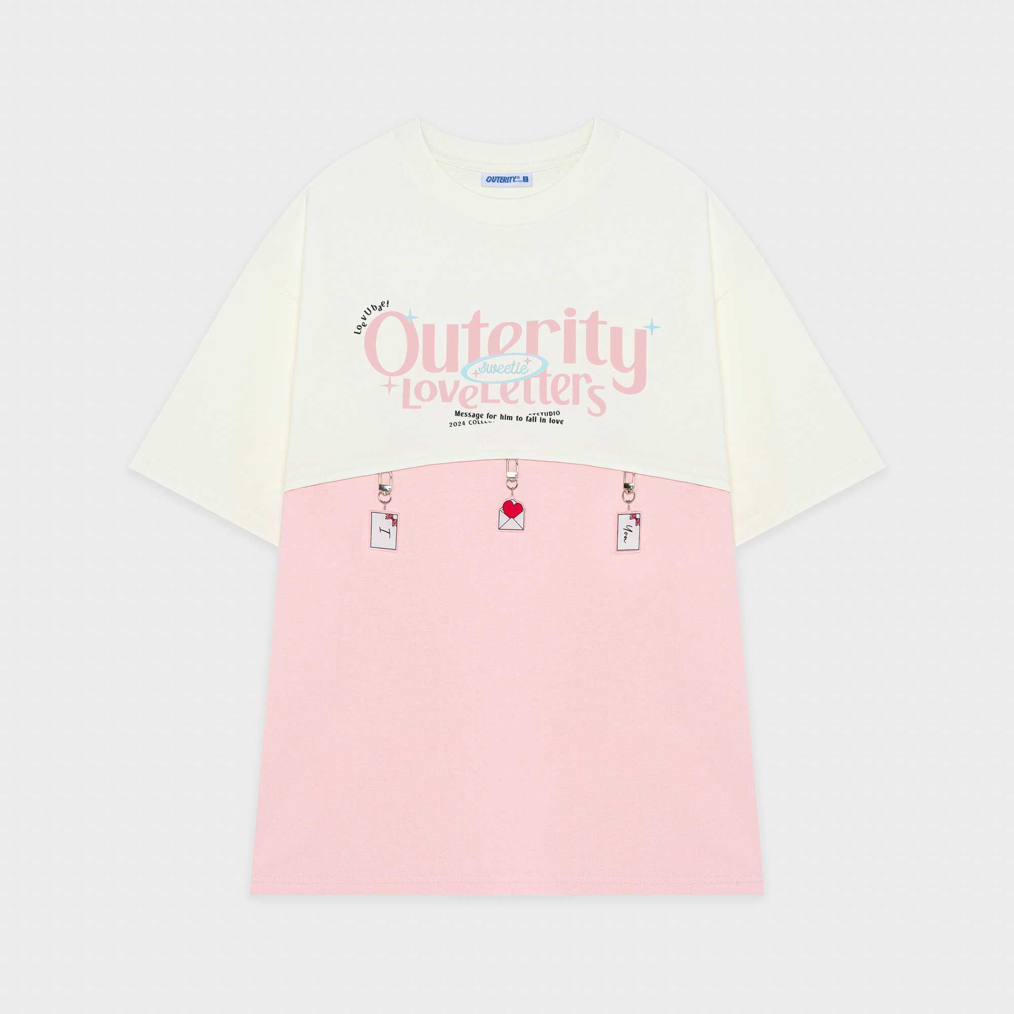  Áo Thun Outerity Love Letters / Cannoli Pink 