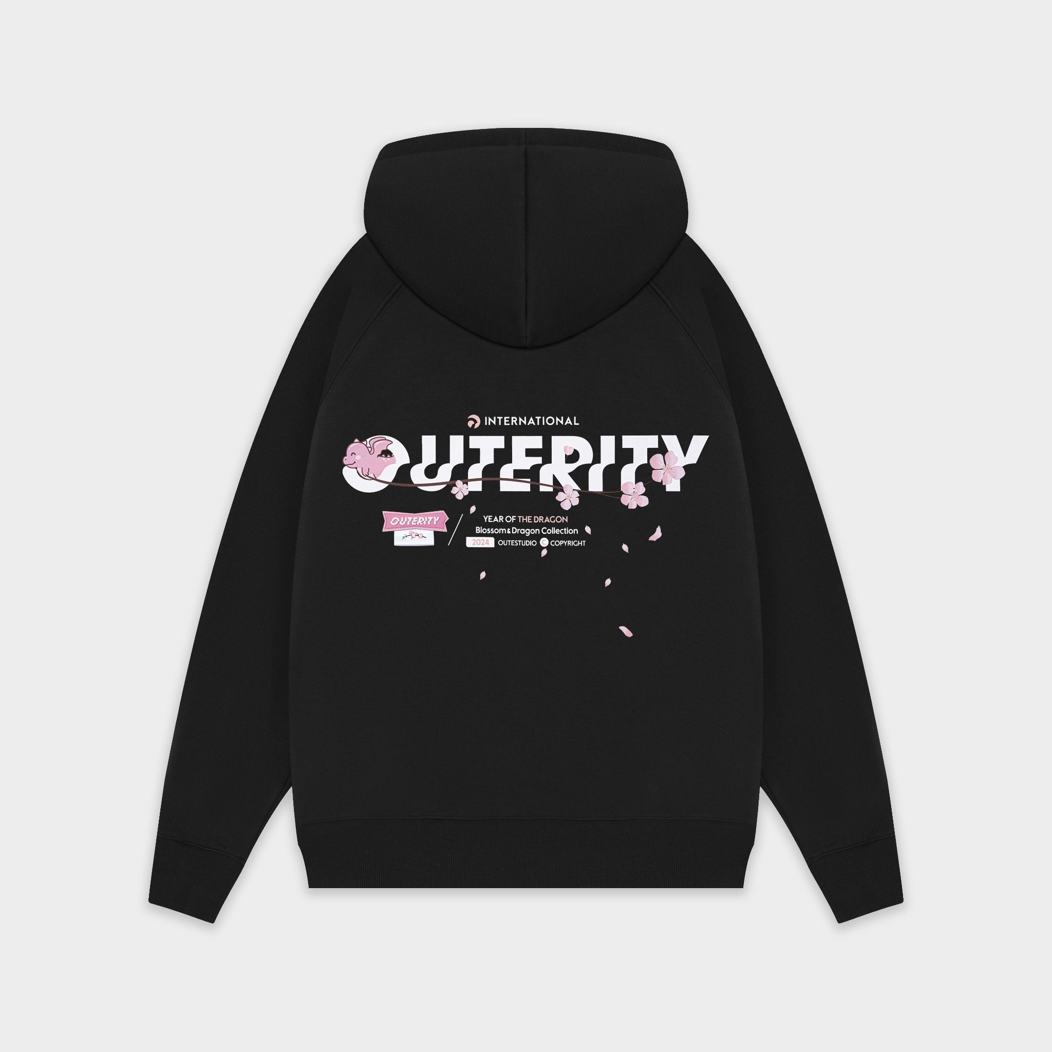 Outerity Dragon Hoodie Double Zip / Black