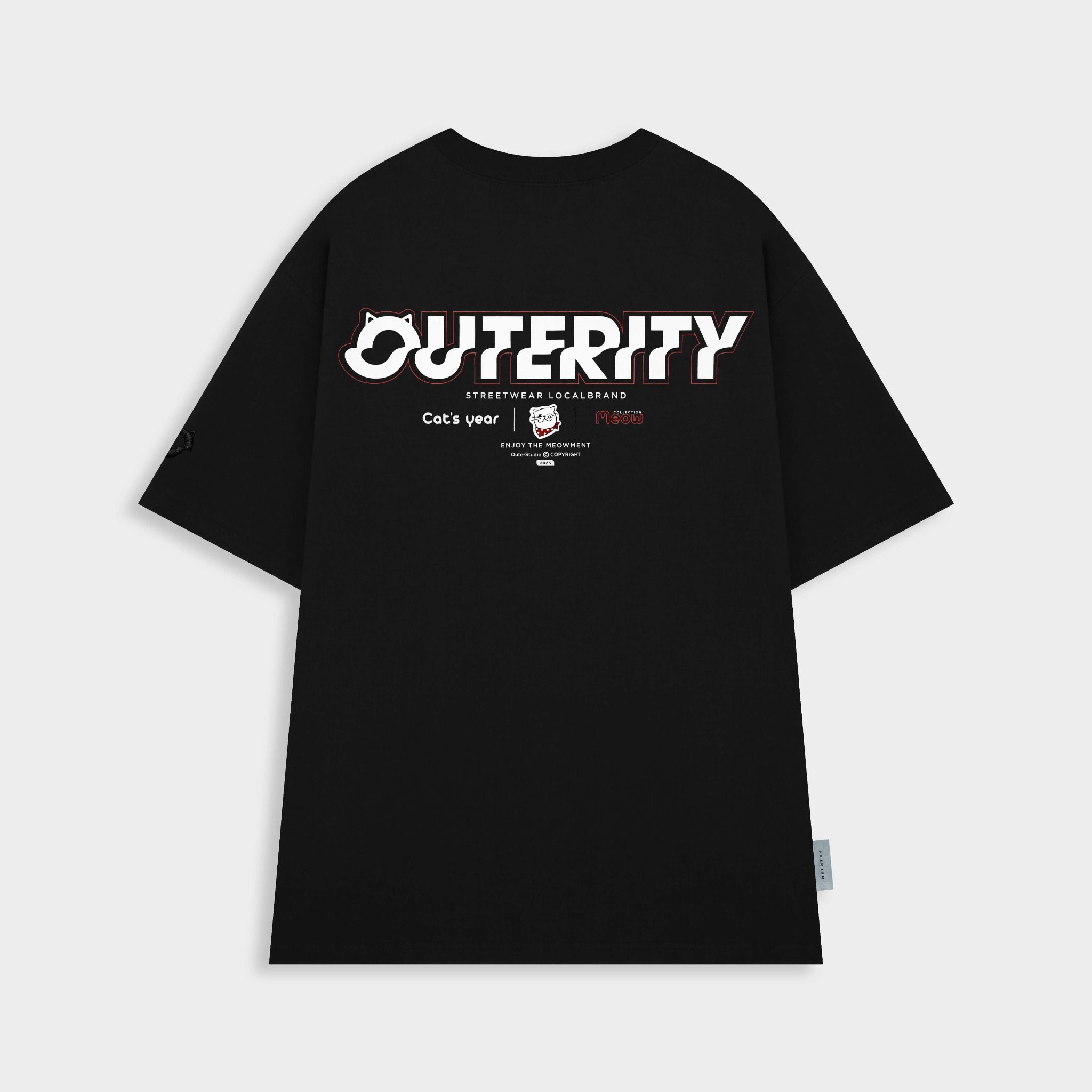  Outerity Meowment Tee | Meows Collection / Black 
