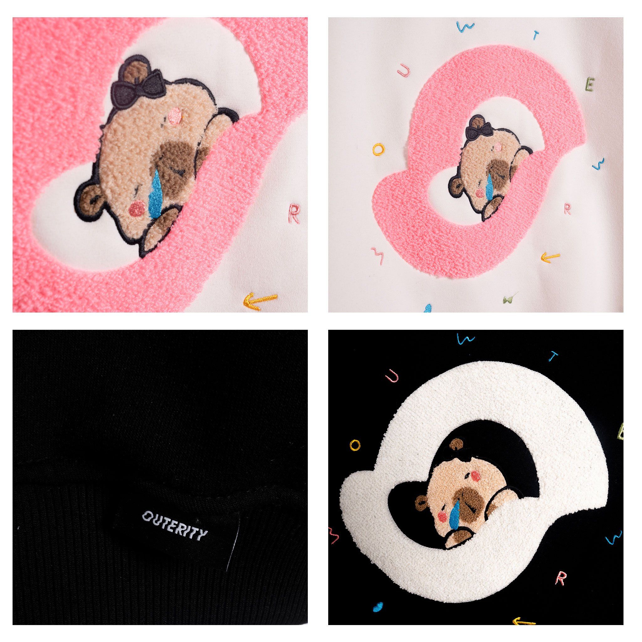 Áo Sweater Outerity Capybara Thêu Xù Nỉ Bông