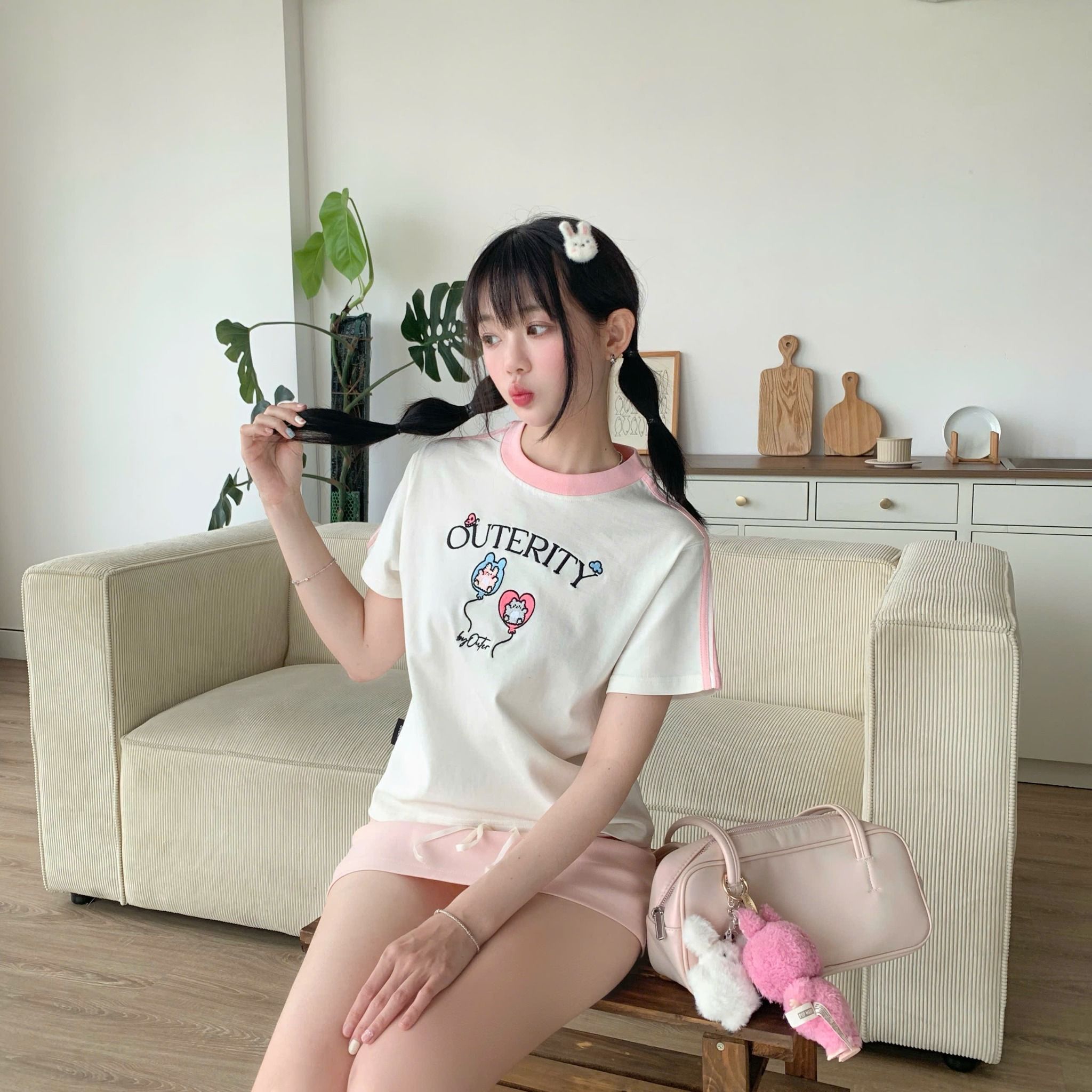 Áo Thun Baby Tee Phối Line Tay Outerity Bubble / Unisex Local Brand