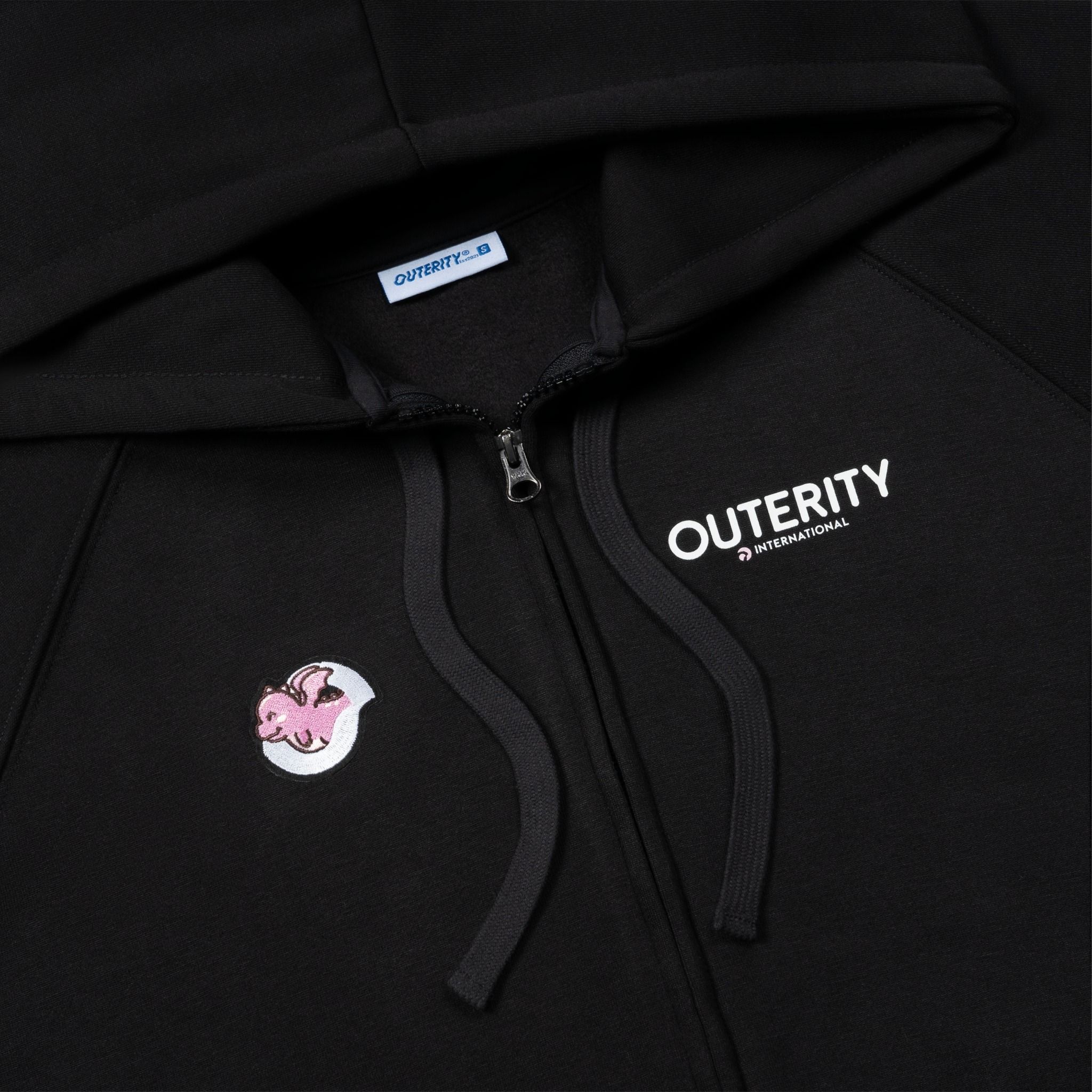 Outerity Dragon Hoodie Double Zip / Black