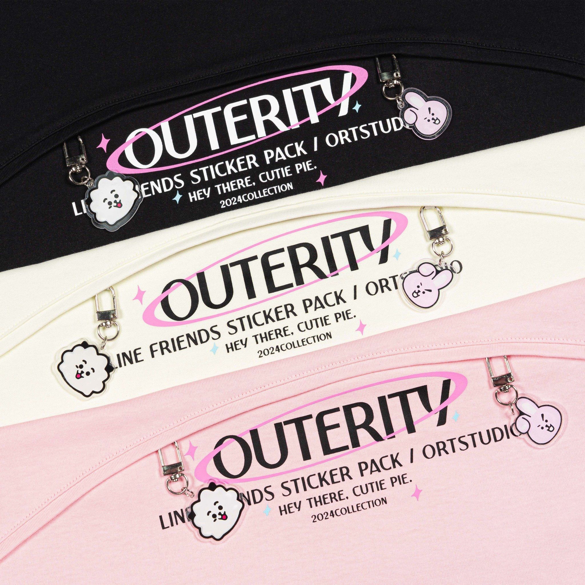 Áo Thun Outerity Line Friend BT21 Stickers / Black