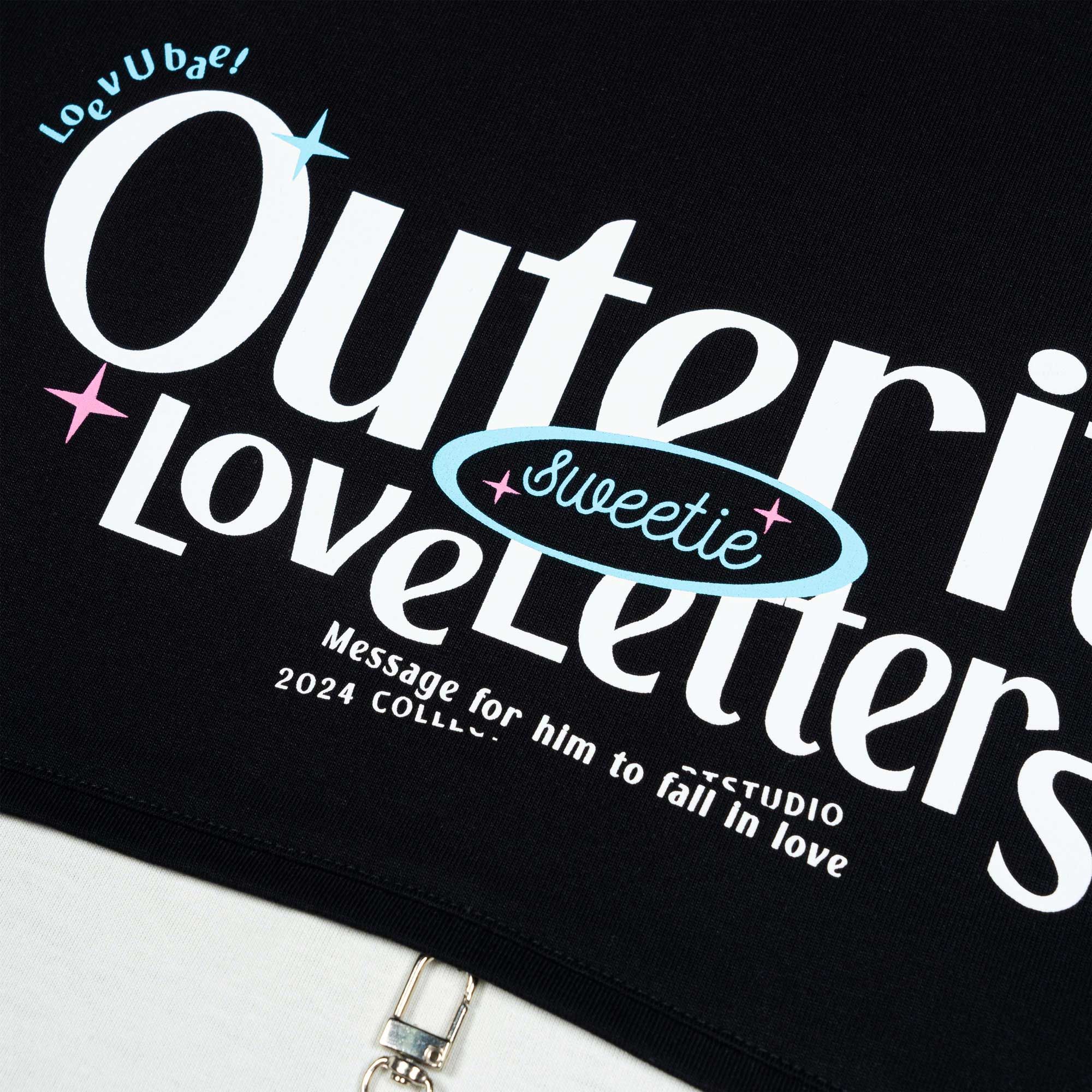 Áo Thun Outerity Love Letters / Black Cannoli