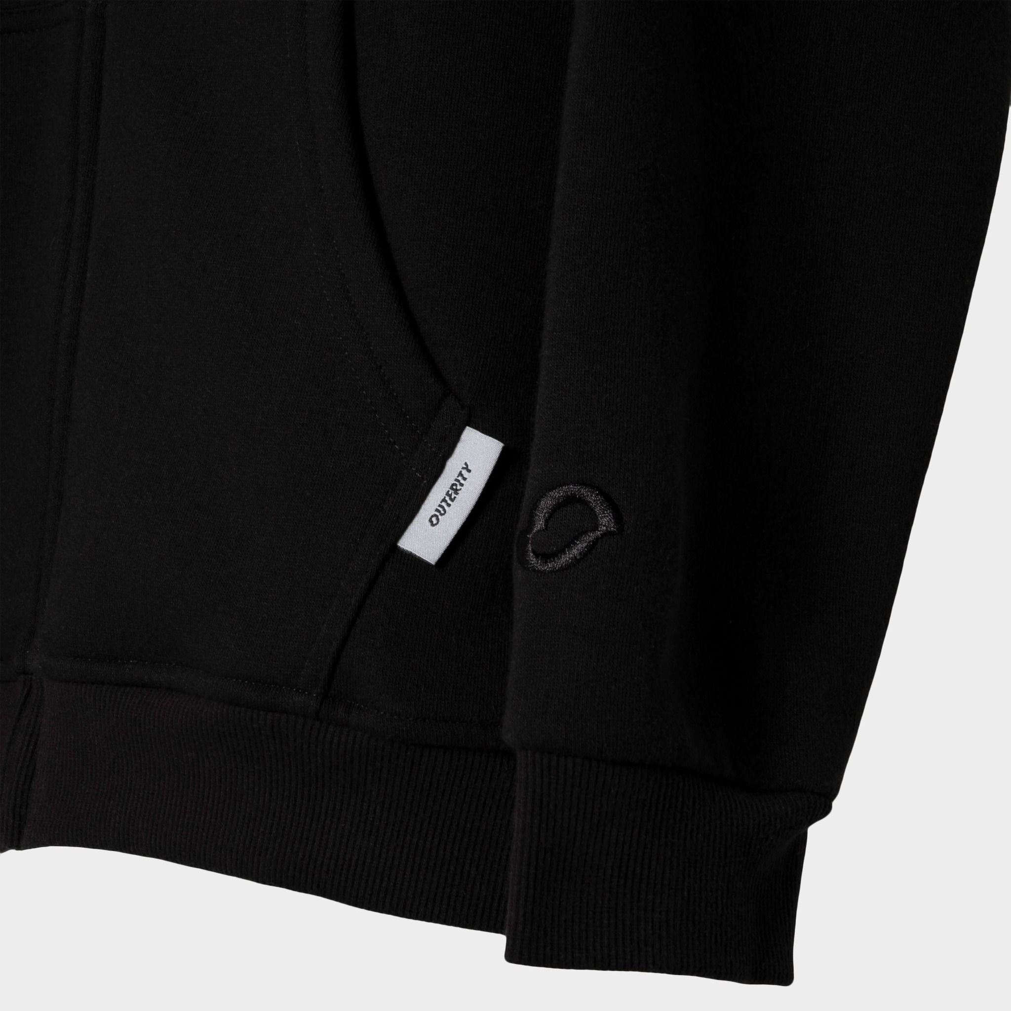 HOODIE ZIP RAINBOW / BLACK